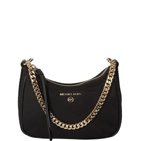 michael kors jet set charm small chain pouchette black|michael kors jet set item.